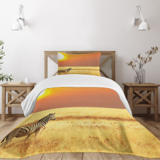 Tropical Animal Sunset Bedspread Set