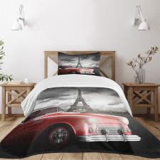 Vintage Car and Eiffel Bedspread Set