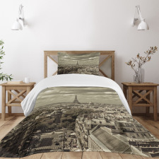 City Skyline of Paris Bedspread Set