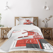 Urban Sketchy Landscape Bedspread Set