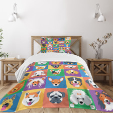 Terrier Labrador Breed Pets Bedspread Set