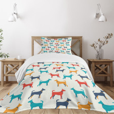 Retro Dog Bedspread Set