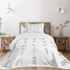 Stickman Yoga Moves Bedspread Set