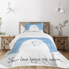 Polar Bear Mother Baby Bedspread Set