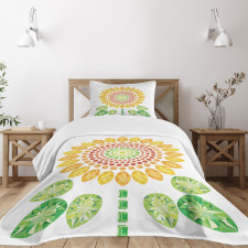 Sunflower Mandala Design Bedspread Set