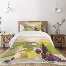 French Countryside Scene Bedspread Set