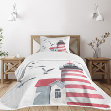 Seagulls Beach Sea Bedspread Set