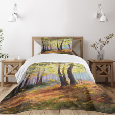 Spring in Forest Leaves Bedspread Set