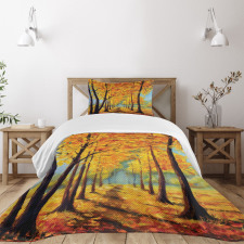 Nature Park Autumn Fall Bedspread Set