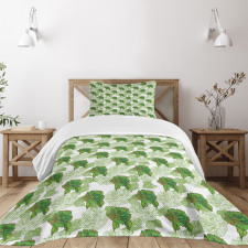 Natural Tones Rose Bloom Bedspread Set