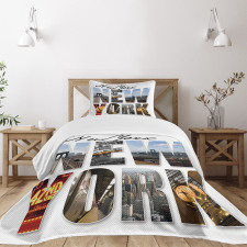 New York Collage Bedspread Set