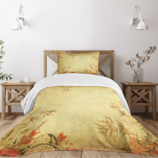 Bamboo Stems and Blooms Bedspread Set