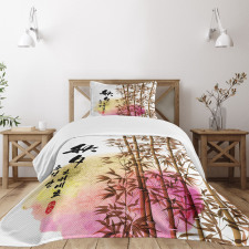 Japanese Bamboo Asian Bedspread Set