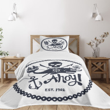 Nautical Pirate Skull Bedspread Set