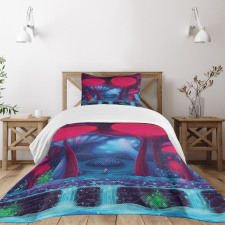 Mushrooms Vibrant Colors Bedspread Set