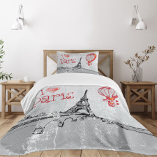 Paris Hot Air Balloon Bedspread Set