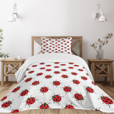 Ladybugs Patterns Bedspread Set
