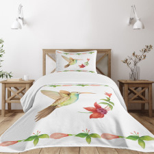 Hummingbird Artwork Bedspread Set