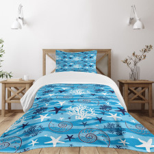 Seashells Marine Sea Bedspread Set