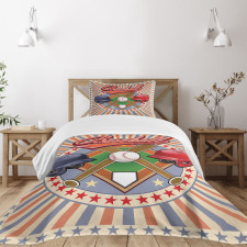 Retro Pop Art Baseball Bedspread Set