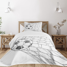 Soccer Ball in Net Bedspread Set