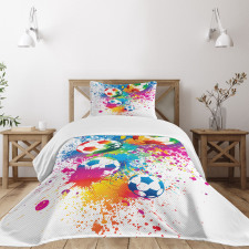 Colorful Splashes Balls Bedspread Set