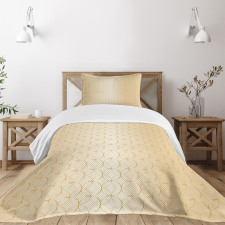 Geometric Gold Patterns Bedspread Set