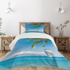 Cruise Ship Palm Tree Bedspread Set