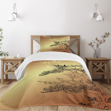 Bamboo Motifs Bedspread Set