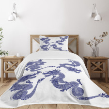 Japanese Dragons Mythical Bedspread Set