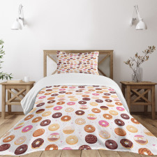 Colorful Yummy Donuts Bedspread Set