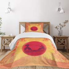 Ninjas Vintage Sunset Bedspread Set