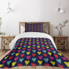 Hearts Love Happy Bedspread Set