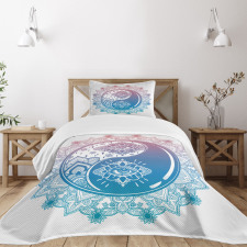 Ying Yang Mandala Asian Bedspread Set
