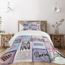 Eiffel Tower Love Letter Bedspread Set