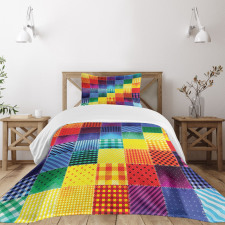 Rainbow Retro Patchwork Bedspread Set