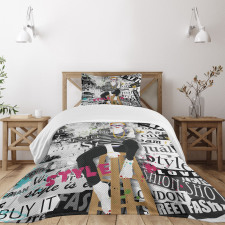 Fashion Girl Grunge Bedspread Set