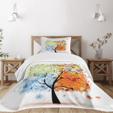 Flowers 4 Season Theme Bedspread Set