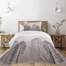 Wild Pine Forest Themed Bedspread Set