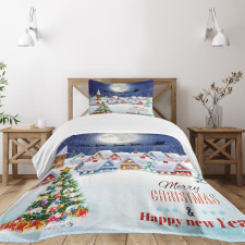 Winter Sky Moon Star Bedspread Set