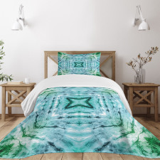 Abstract Teal Bedspread Set