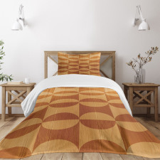 Abstract Oak Planks Bedspread Set