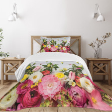 Rustic Home Rose Flowers Bedspread Set