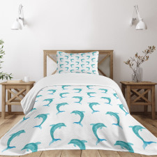 Jumping Dolphin Mammals Bedspread Set