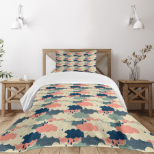 Rain Colorful Clouds Bedspread Set