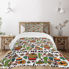 Cartoon Cactus Salsa Bedspread Set