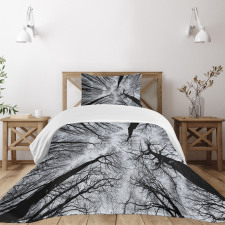 Dark Winter Forest Tree Bedspread Set