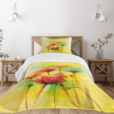 Poppy Flowers Blossom Bedspread Set