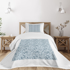 Sketch of Sea Animals Bedspread Set