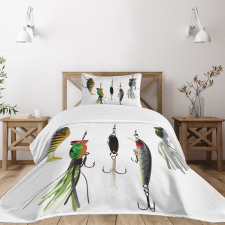 Fishing Baits Hobby Leisure Bedspread Set